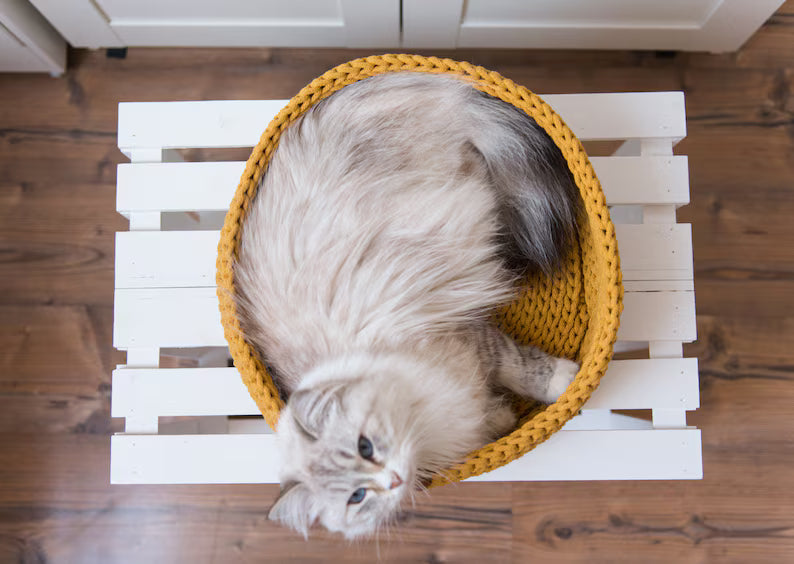 Cat Nest, 5 colours. Cotton cat cave, crochet cave, cat supplies, cat accessories, cat bedding, cat bed, knitted cat bed, beds for cats