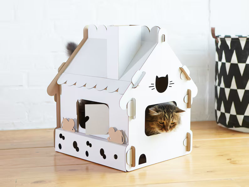 Personalized Pet furniture | Custom Cardboard Pet house | Playhouse for Small Pet