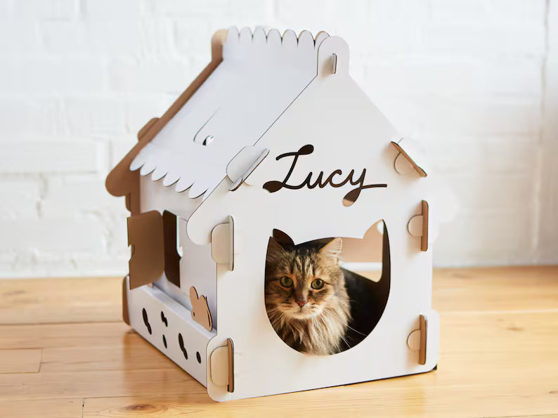 Personalized Pet furniture | Custom Cardboard Pet house | Playhouse for Small Pet